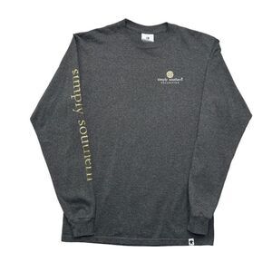 Simply Southern Shirt Women's Medium Grey Old Town‎ Road Long Sleeve Graphic Tee